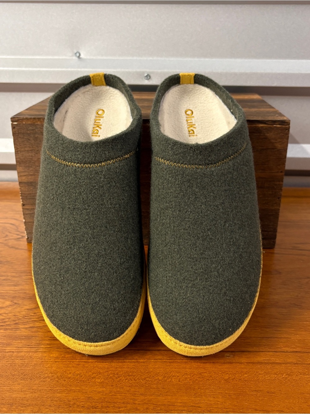 Olukai Men Hamani Hulu Shearling Wool Lined Comfort Mule Slipper Size 12